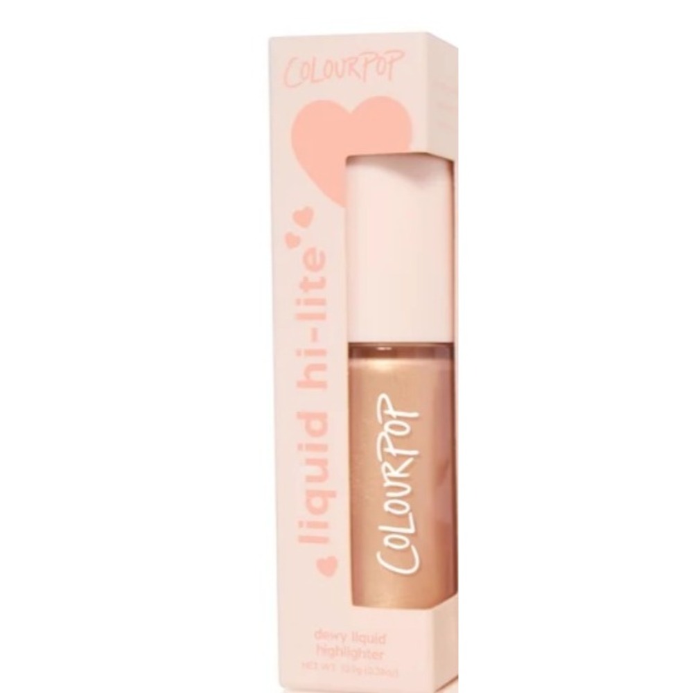ColourPop Liquid Hi-Lite Dewy Liquid Highlighter Champagne Gold Heart Cap 10.9g